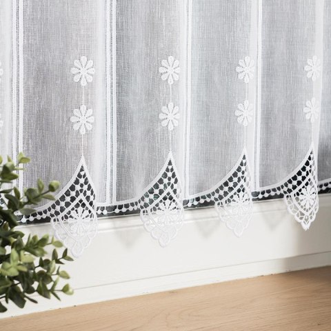 Zazdrostka panelowa z aplikacją, wysokość 40cm, kolor 001 biały 243326/000/001/000040/1 Zazdrostka panelowa z aplikacją, wysokość 40cm, kolor 001 biały 243326/000/001/000040/1