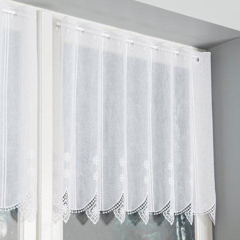 Zazdrostka panelowa z aplikacją, wysokość 60cm, kolor 001 biały 243326/000/001/000060/1 Zazdrostka panelowa z aplikacją, wysokość 60cm, kolor 001 biały 243326/000/001/000060/1