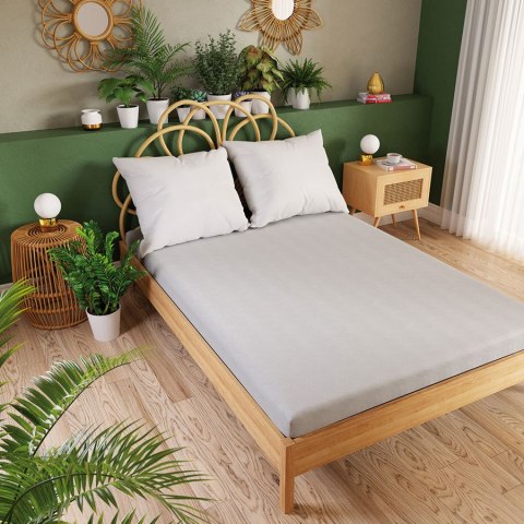 Prześcieradło jersey z gumką 90x200 cm kolor jasny szary Prześcieradło jersey z gumką 90x200 cm kolor jasny szary