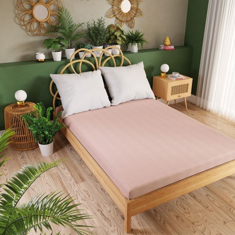 Prześcieradło jersey z gumką 140x200 cm kolor różowy Prześcieradło jersey z gumką 140x200 cm kolor różowy