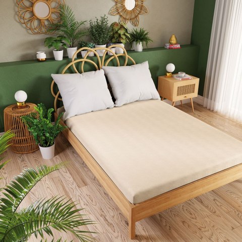 Prześcieradło jersey z gumką 140x200 cm kolor kremowy Prześcieradło jersey z gumką 140x200 cm kolor kremowy