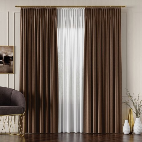 Tkanina dekoracyjna VELVET wysokość 280 cm kolor ciemny brązowy