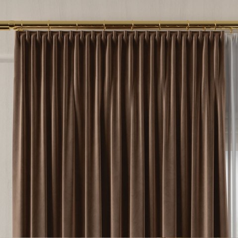 Tkanina dekoracyjna VELVET wysokość 280 cm kolor ciemny brązowy