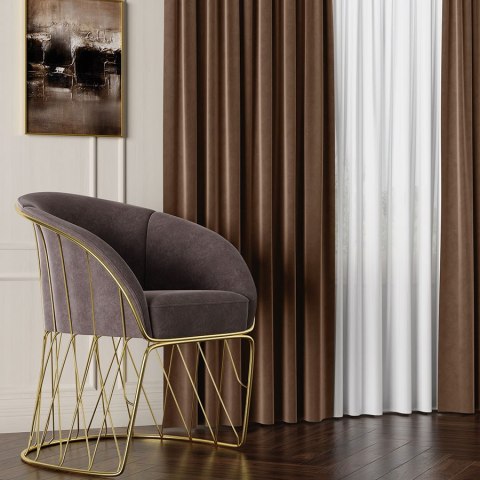 Tkanina dekoracyjna VELVET wysokość 280 cm kolor ciemny brązowy