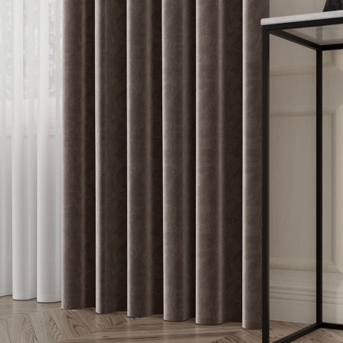 Tkanina dekoracyjna VELVET wysokość 280 cm kolor chłodny brązowy Tkanina dekoracyjna VELVET wysokość 280 cm kolor chłodny brązowy