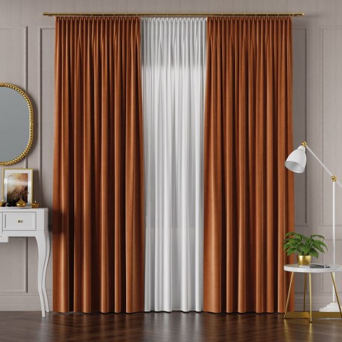 Tkanina dekoracyjna VELVET wysokość 280 cm kolor rdzawy