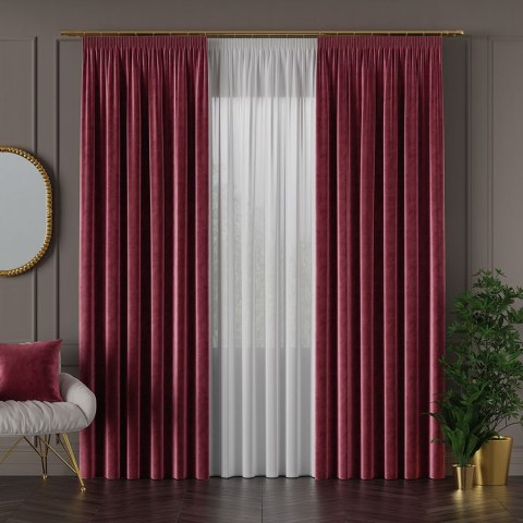 Tkanina dekoracyjna VELVET wysokość 280 cm kolor bordowy