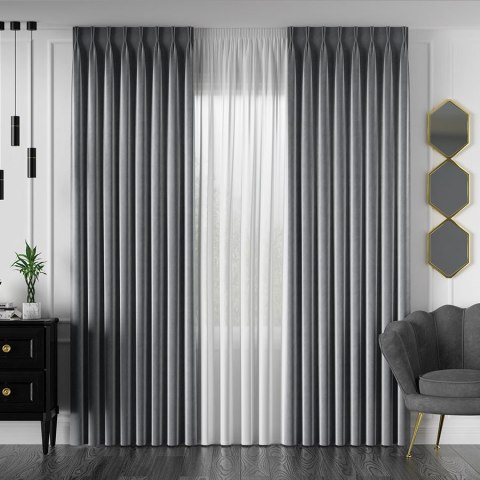 Tkanina dekoracyjna VELVET wysokość 280 cm kolor ciemny szary