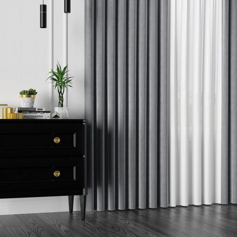 Tkanina dekoracyjna VELVET wysokość 280 cm kolor ciemny szary