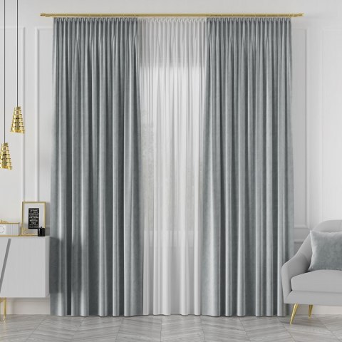Tkanina dekoracyjna VELVET wysokość 280 cm kolor pastelowy szary