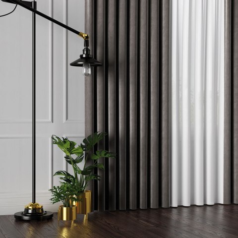 Tkanina dekoracyjna VELVET wysokość 280 cm kolor ciepły ciemny szary