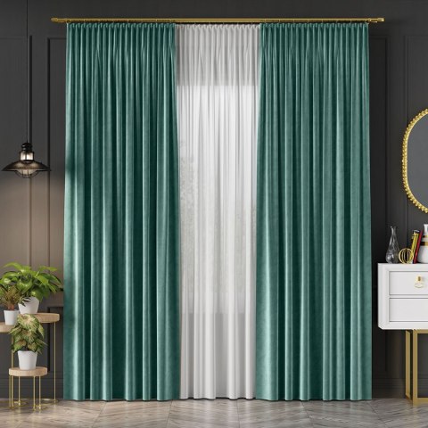 Tkanina dekoracyjna VELVET wysokość 280 cm kolor morski