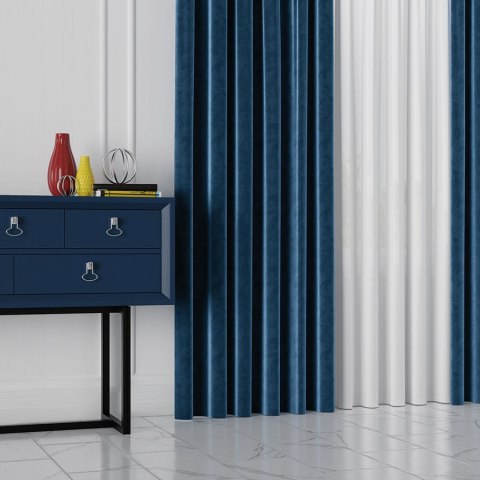 Tkanina dekoracyjna VELVET wysokość 280 cm kolor ciemny niebieski