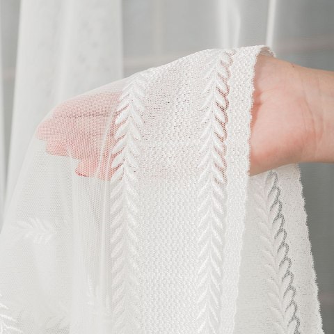 Firanka haftowana na greckim tiulu ze wzorem pasowym, wysokość 310cm, kolor 002 kremowy FH0004/885/002/000310/1 Firanka haftowana na greckim tiulu ze wzorem pasowym, wysokość 310cm, kolor 002 kremowy FH0004/885/002/000310/1