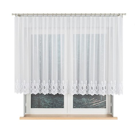 Firanka haftowana ze wzorem na samym dole, wysokość 120cm, kolor 001 biały 123946/768/001/000120/1 Firanka haftowana ze wzorem na samym dole, wysokość 120cm, kolor 001 biały 123946/768/001/000120/1