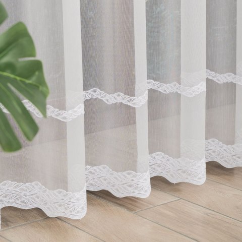 Firanka haftowana ze wzorem pasowym, wysokość 280cm, kolor 001 biały 127080/768/001/000280/1 Firanka haftowana ze wzorem pasowym, wysokość 280cm, kolor 001 biały 127080/768/001/000280/1