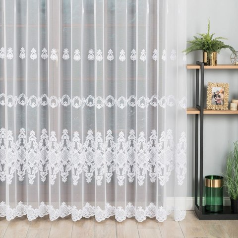 Firanka haftowana ze wzorem pasowym, wysokość 280cm, kolor 001 biały 242596/885/001/000280/1 Firanka haftowana ze wzorem pasowym, wysokość 280cm, kolor 001 biały 242596/885/001/000280/1