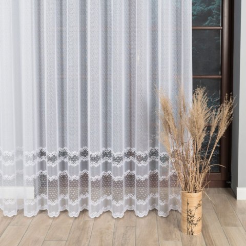 Firanka żakardowa ze wzorem na samym dole, wysokość 250cm, kolor 001 biały 648250/000/001/000250/1 Firanka żakardowa ze wzorem na samym dole, wysokość 250cm, kolor 001 biały 648250/000/001/000250/1