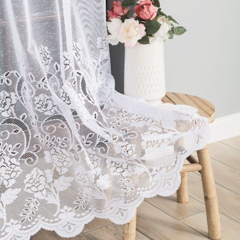 Firanka żakardowa ze wzorem pasowym, wysokość 250cm, kolor 001 biały 638085/000/001/000250/1 Firanka żakardowa ze wzorem pasowym, wysokość 250cm, kolor 001 biały 638085/000/001/000250/1