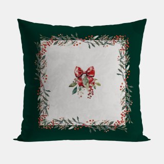 JARZĘBINA Poszewka dekoracyjna VELVET, 40x40cm, kolor 001 zielony P00164/POP/001/040040/1
