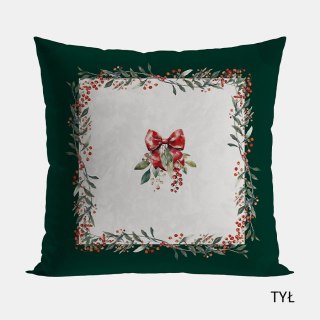 JARZĘBINA Poszewka dekoracyjna VELVET, 40x40cm, kolor 001 zielony P00164/POP/001/040040/1