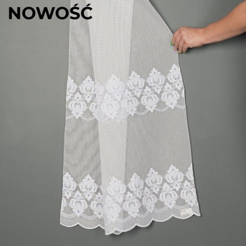 Firanka haftowana 713321 wysokość 250 cm kolor biały Firanka haftowana 713321 wysokość 250 cm kolor biały