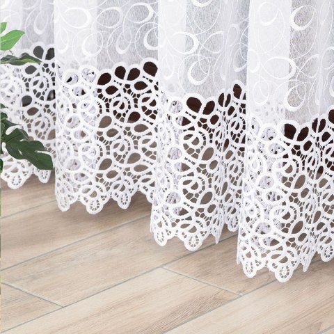 Firanka z aplikacją na markizecie 007849 wysokość 250 cm kolor biały