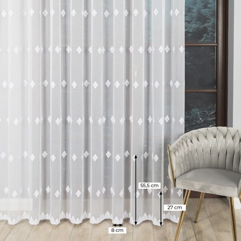 Firanka haftowana ze wzorem po całości, wysokość 280cm, kolor 001 biały 127151/768/001/000280/1 Firanka haftowana ze wzorem po całości, wysokość 280cm, kolor 001 biały 127151/768/001/000280/1