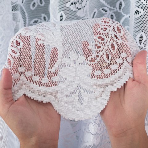 Firanka żakardowa ze wzorem pasowym, wysokość 160cm, kolor 001 biały 638085/000/001/000160/1 Firanka żakardowa ze wzorem pasowym, wysokość 160cm, kolor 001 biały 638085/000/001/000160/1