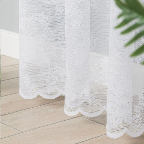 Firanka żakardowa ze wzorem po całości, obustronnie wykończona, wysokość 250cm, kolor 001 biały 090375/111/001/000250/1 Firanka żakardowa ze wzorem po całości, obustronnie wykończona, wysokość 250cm, kolor 001 biały 090375/111/001/000250/1
