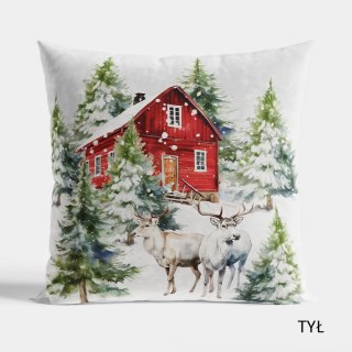 ZIMOWY LAS Poszewka dekoracyjna VELVET, 40x40cm, kolor 001 biały PBN163/POP/001/040040/1