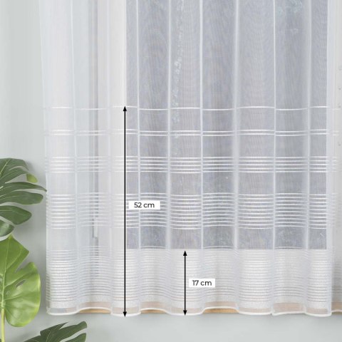 Firanka żakardowa ze wzorem pasowym z ołowianką, wysokość 160cm, kolor 003 biały ze srebrnym lurexem 000314/OLO/003/000160/1 Firanka żakardowa ze wzorem pasowym z ołowianką, wysokość 160cm, kolor 003 biały ze srebrnym lurexem 000314/OLO/003/000160/1