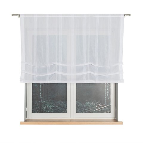 Roleta gotowa ze wzorem pasowym, szerokość 160 x wysokość 135cm, kolor 001 biały 170614/RGP/001/160135/1 Roleta gotowa ze wzorem pasowym, szerokość 160 x wysokość 135cm, kolor 001 biały 170614/RGP/001/160135/1