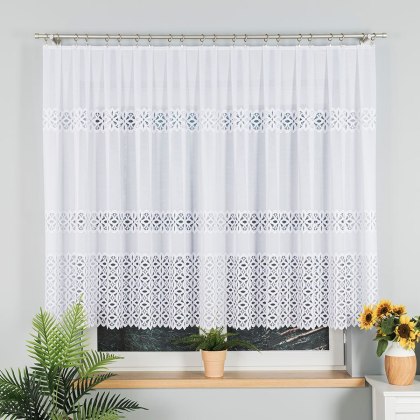 Firanka żakardowa na metry 018869 wysokość 140 cm kolor biały