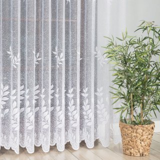 Firanka żakardowa ze wzorem po całości, wysokość 250cm, kolor 001 biały 107074/000/001/000250/1