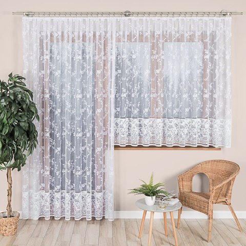 NATASZA Firanka żakardowa odpasowana na prosto, szerokość 300 x wysokość 250cm, kolor 001 biały 049331/FOP/001/000251/1 NATASZA Firanka żakardowa odpasowana na prosto, szerokość 300 x wysokość 250cm, kolor 001 biały 049331/FOP/001/000251/1