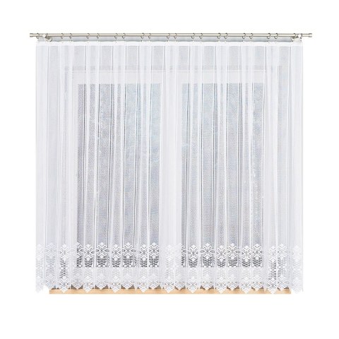 Firanka panelowa żakardowa ze wzorem na samym dole, wysokość 160cm, kolor 001 biały 019392/000/001/000160/1 Firanka panelowa żakardowa ze wzorem na samym dole, wysokość 160cm, kolor 001 biały 019392/000/001/000160/1