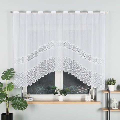 Firanka żakardowa odpasowana ze wzorem pasowym, szerokość 250 x wysokość 140cm, kolor 001 biały 107835/FOL/001/000141/1 Firanka żakardowa odpasowana ze wzorem pasowym, szerokość 250 x wysokość 140cm, kolor 001 biały 107835/FOL/001/000141/1