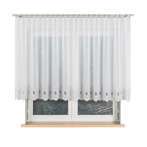 Firanka haftowana ze wzorem na samym dole, wysokość 120cm, kolor 002 123946/768/002/000120/1 Firanka haftowana ze wzorem na samym dole, wysokość 120cm, kolor 002 123946/768/002/000120/1