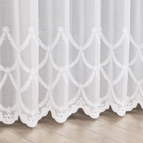 Firanka haftowana 034484 wysokość 280 cm kolor biały