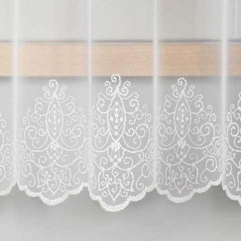 Firanka haftowana 024540 wysokość 180 cm kolor biały