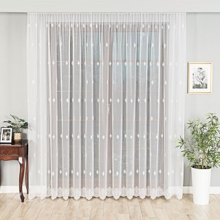 Firanka haftowana 024540 wysokość 280 cm kolor biały