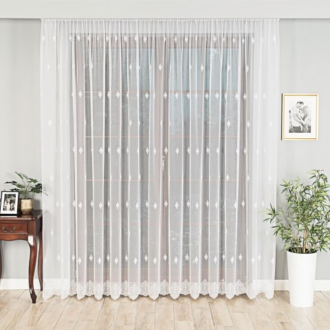 Firanka haftowana 024540 wysokość 280 cm kolor biały