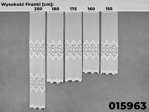 Firanka żakardowa 015963 wysokość 175 cm kolor biały Firanka żakardowa 015963 wysokość 175 cm kolor biały
