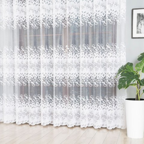 Firanka żakardowa 049483 wysokość 250 cm kolor biały Firanka żakardowa 049483 wysokość 250 cm kolor biały