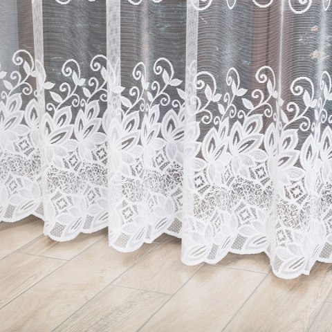 Firanka żakardowa 049483 wysokość 250 cm kolor biały Firanka żakardowa 049483 wysokość 250 cm kolor biały
