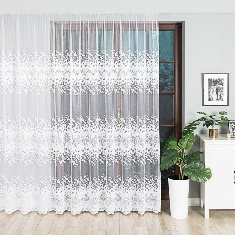 Firanka żakardowa 049483 wysokość 250 cm kolor biały Firanka żakardowa 049483 wysokość 250 cm kolor biały