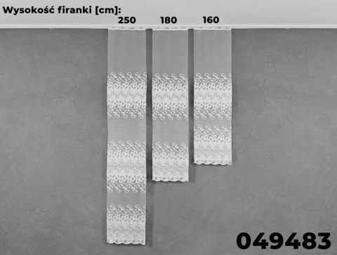 Firanka żakardowa 049483 wysokość 250 cm kolor biały Firanka żakardowa 049483 wysokość 250 cm kolor biały