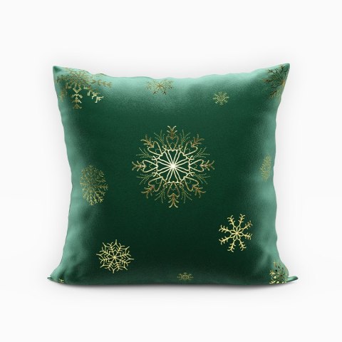 Poszewka dekoracyjna ŚNIEŻKI VELVET 40x40 cm kolor szmaragdowy ze złotym zdobieniem Poszewka dekoracyjna ŚNIEŻKI VELVET 40x40 cm kolor szmaragdowy ze złotym zdobieniem