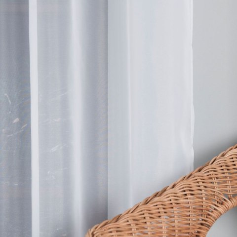 WOAL Firana gotowa na srebrnych przelotkach, szerokość 140 x wysokość 250cm, kolor 001 biały FG0002/FGP/001/140250/1